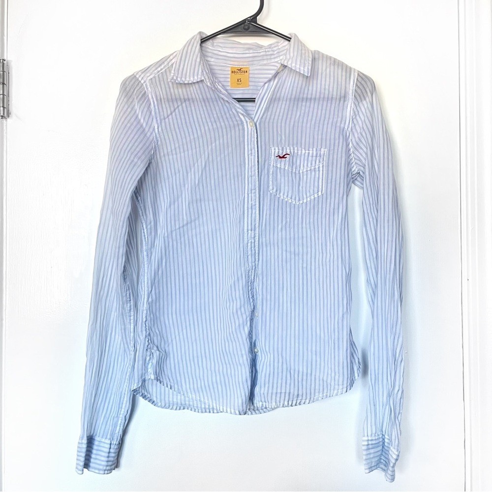 Hollister striped button up blouse
